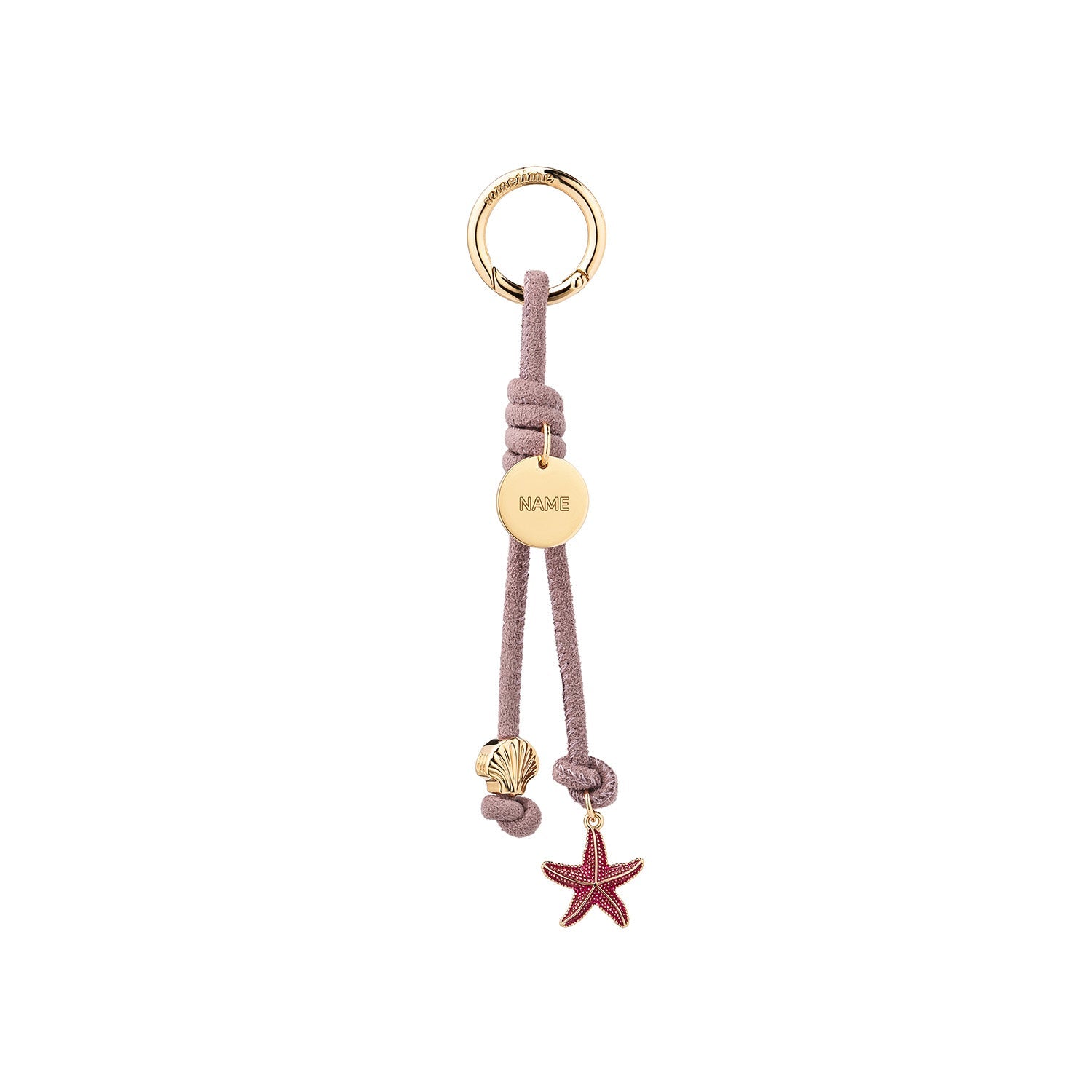 Starfish Shell Mini Charm Suede