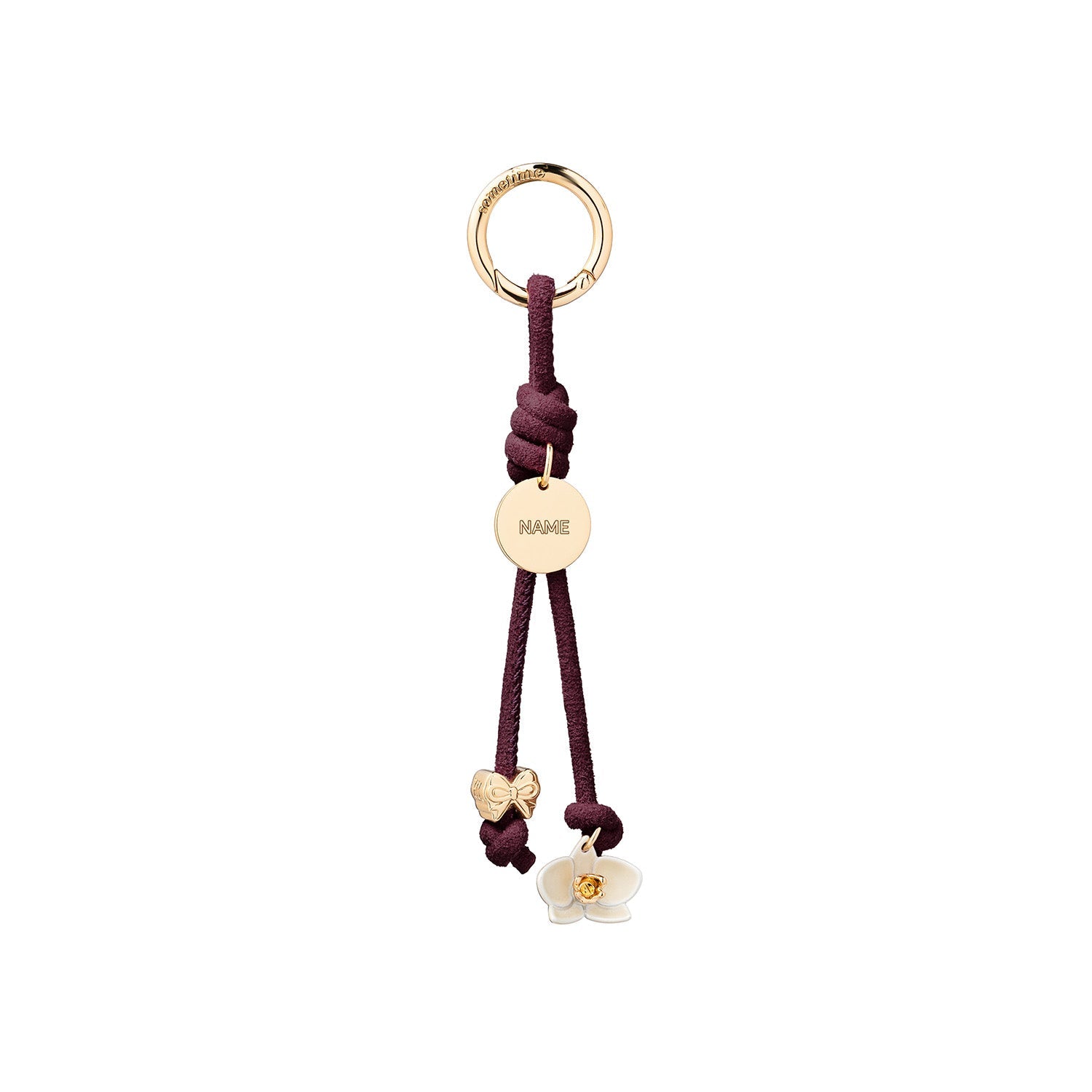 Orchid Bow Mini Charm Suede