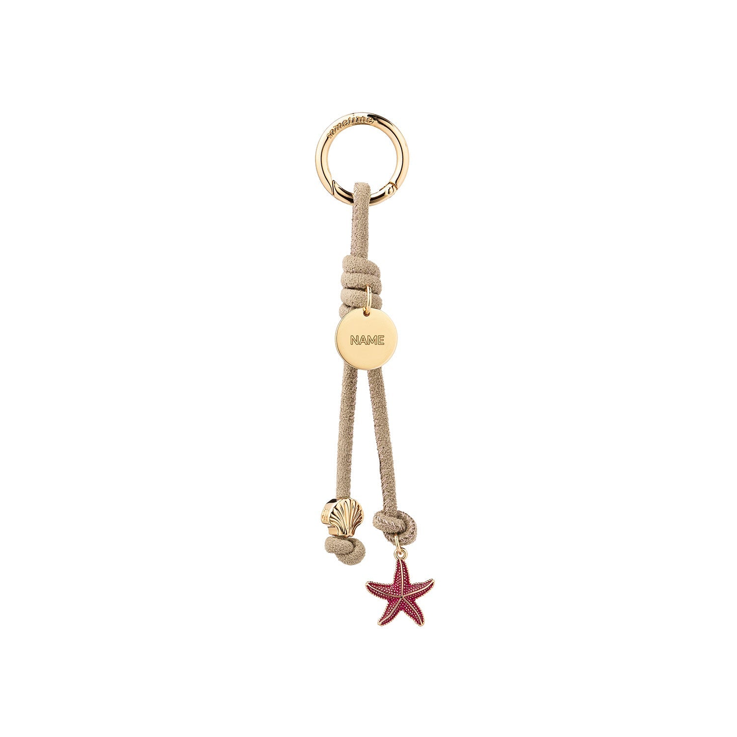 Starfish Shell Mini Charm Suede